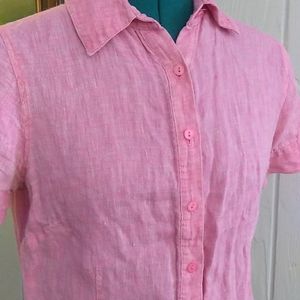 Coldwater Creek Pink Linen Shirt